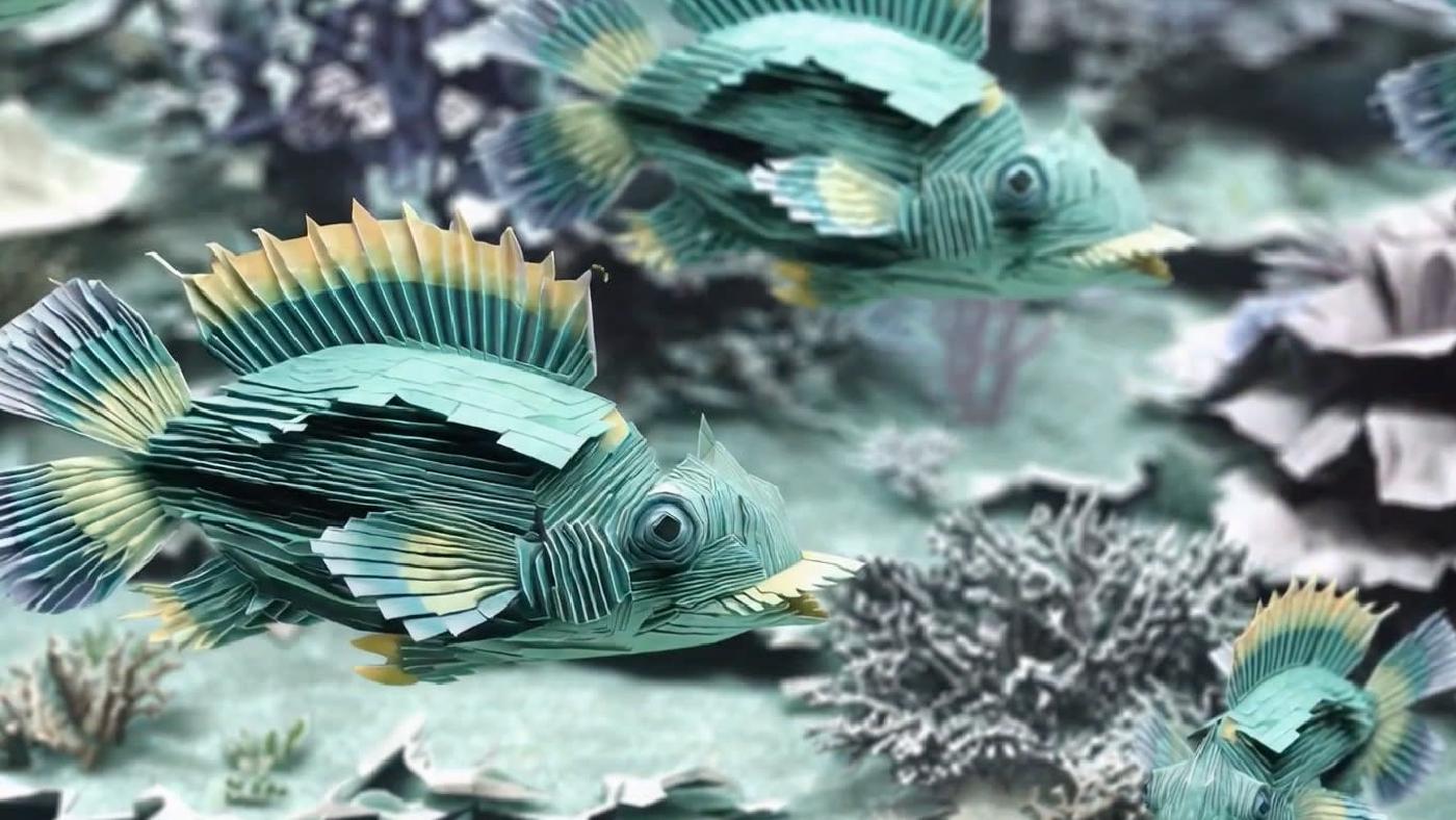 Beautiful Papercraft Coral Reef Animation