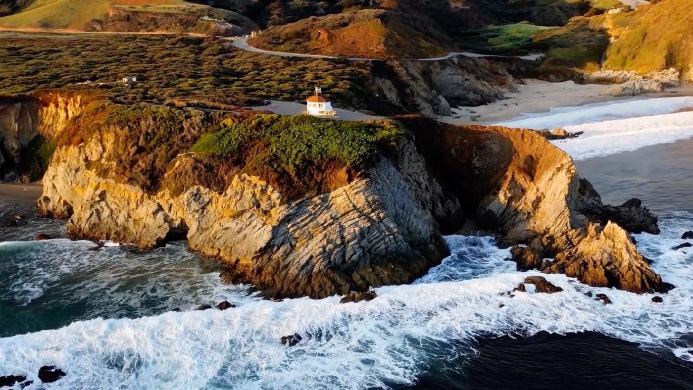 Big Sur Garapunto Beach Drone View