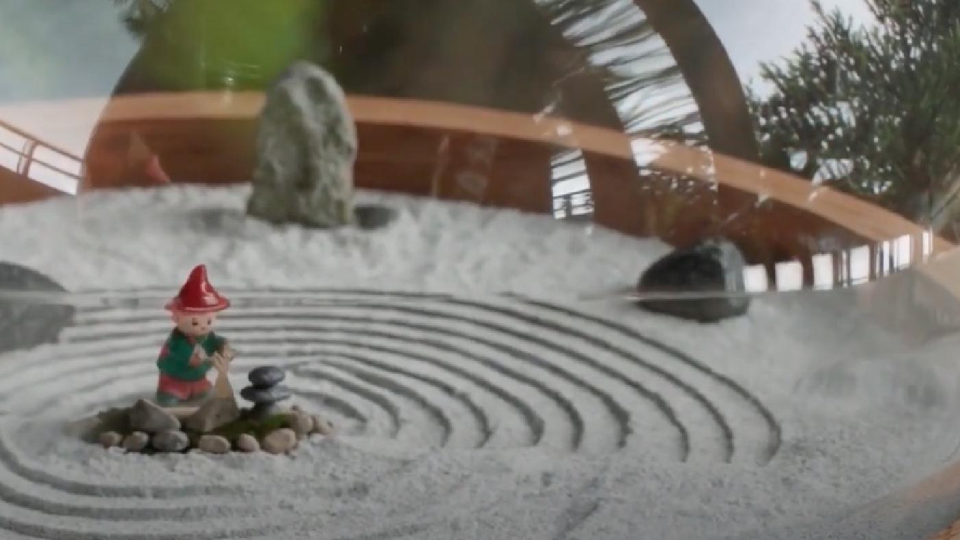 A Dwarf Zen Garden Within a Glass Sphere