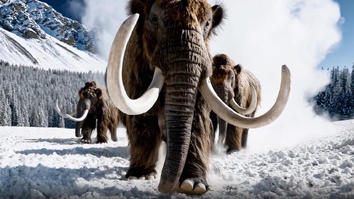 Several Giant Wooly Mammoth